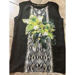 Roberto Cavalli 42 Silk Blend Printed Top Blouse